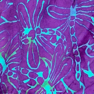 A close up of the purple and blue fabric