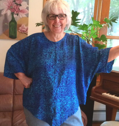 Britta's Top pointed hemline batik shirt
