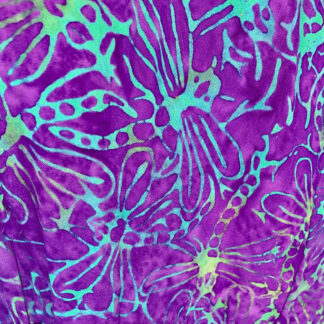 A close up of the purple and green fabric