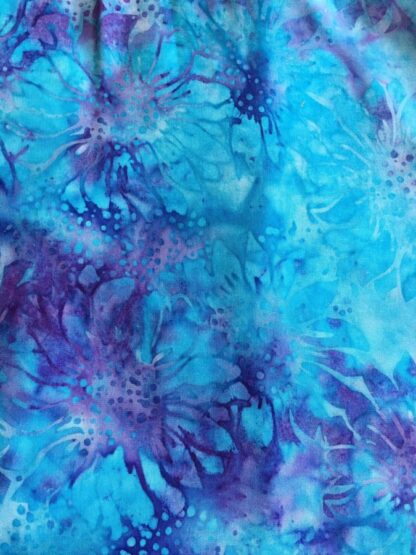 A close up of the blue and purple fabric