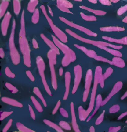 A close up of the purple and black pattern