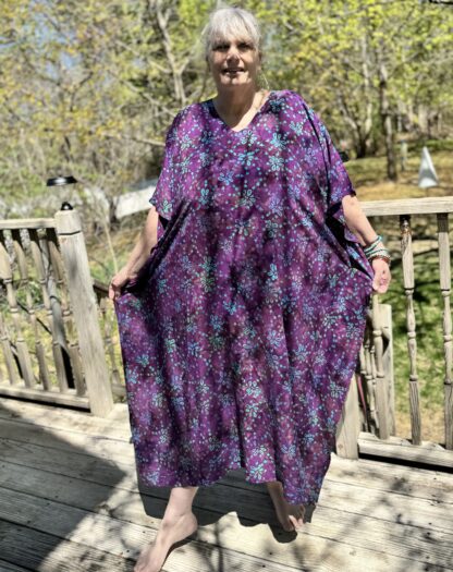 Caftan Dresses for Women Plus Size Bathing Suit Cover up V-neck Plus Size Bali Rayon Batwing Dress - Image 5