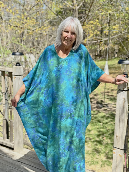 Caftan Dresses for Women Plus Size Bathing Suit Cover up V-neck Plus Size Bali Rayon Batwing Dress - Image 2