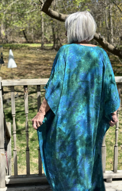 Caftan Dresses for Women Plus Size Bathing Suit Cover up V-neck Plus Size Bali Rayon Batwing Dress - Image 3